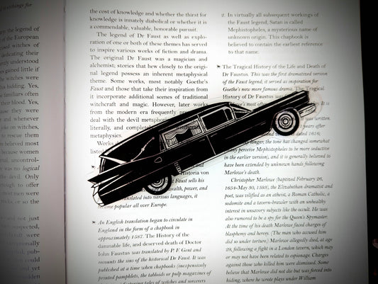 Dark Veinlet - Clear Bookmark - Vintage Hearse Mortuary Goth Gothic Horror