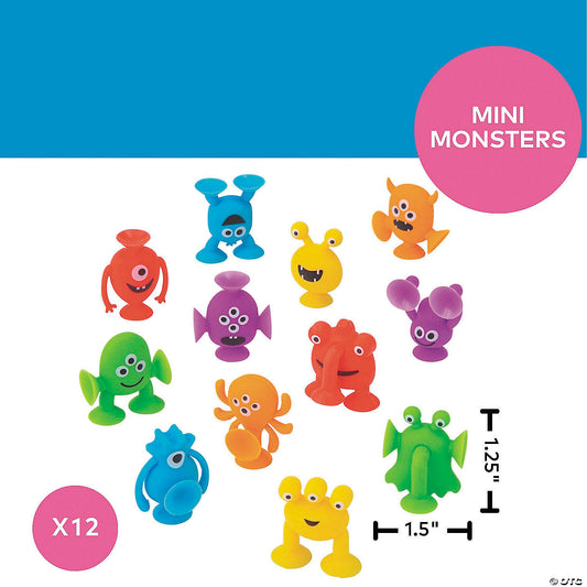 Mini Brightly Colored Monsters with Suction Cups - Fidget Toys