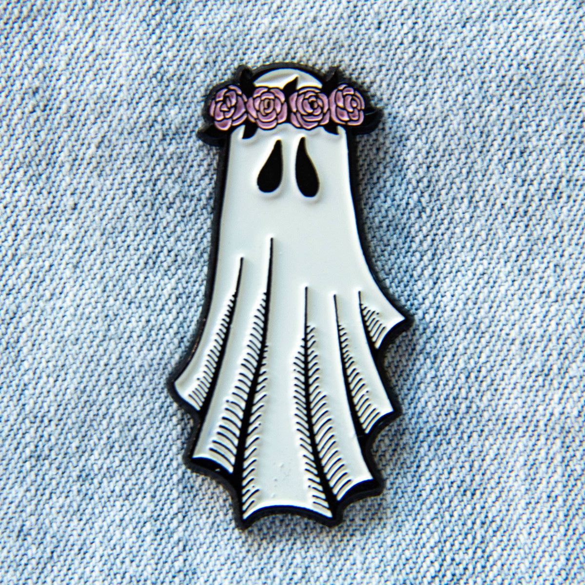 Ectogasm - Flower Crown Ghost Enamel Pin