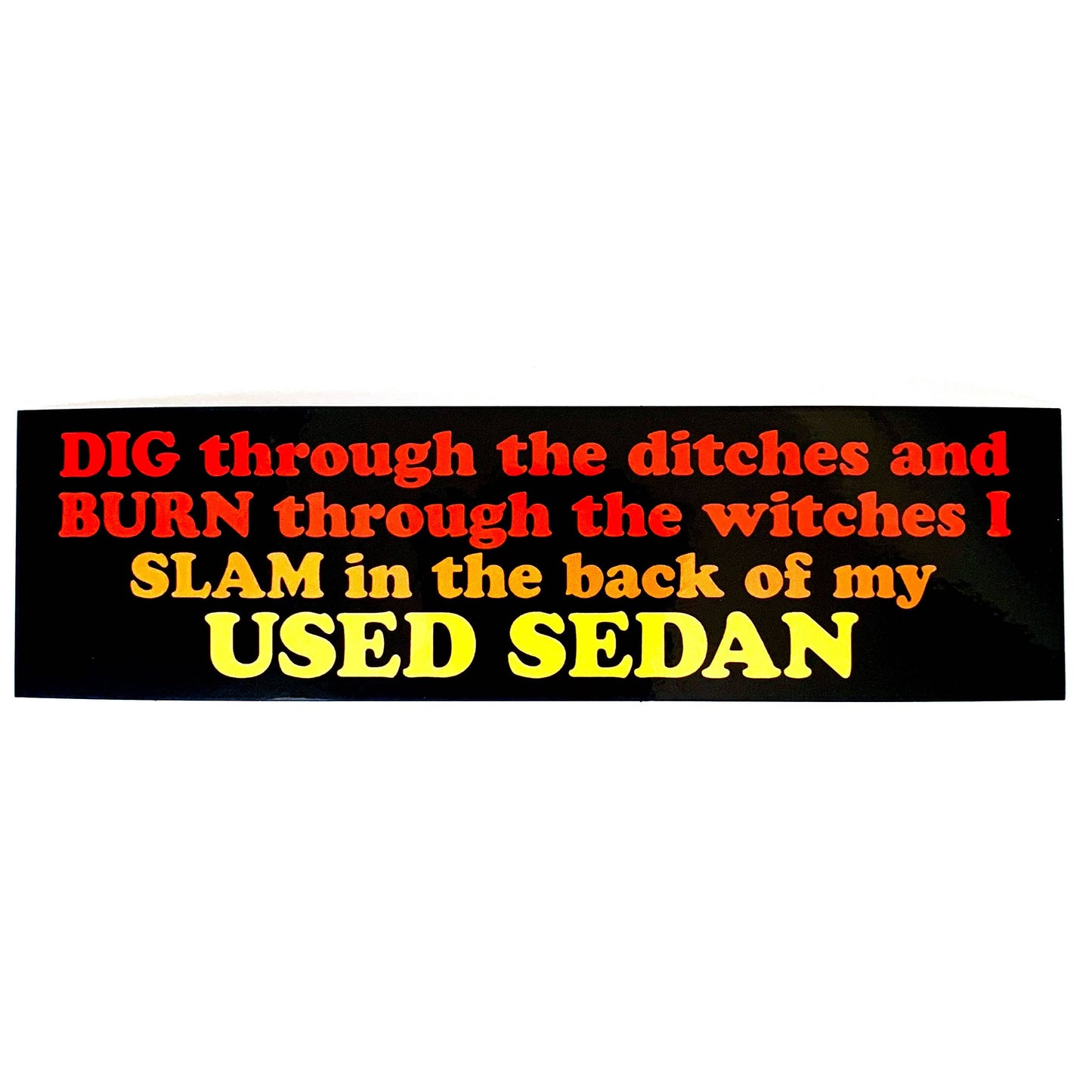 "Used Sedan Dragula" Vinyl Sticker (Krystan Saint Cat)