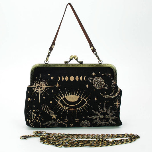Celestial Kisslock Convertible Bag