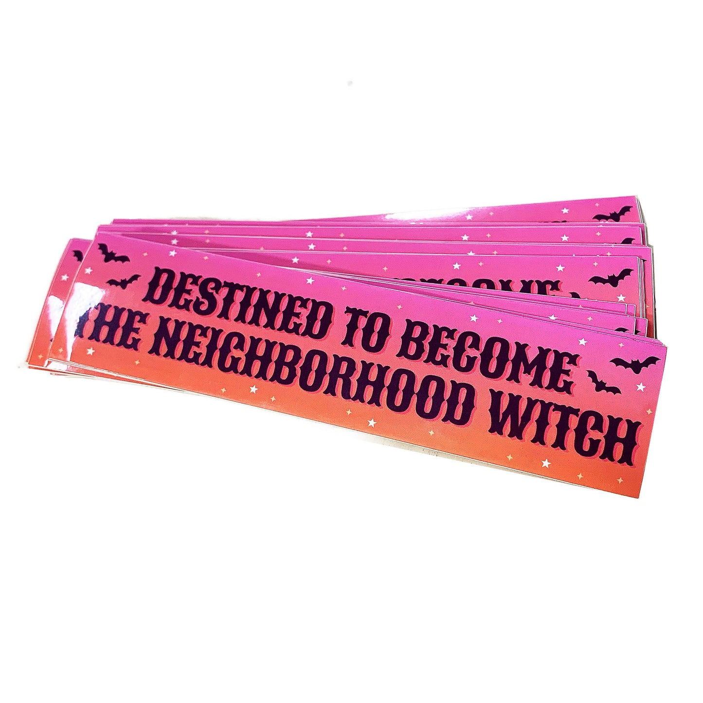 "Destined To Become The Neighborhood Witch" Vinyl Sticker (Krystan Saint Cat)