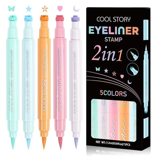 Dual-Ended Colored Eyeliner Stamp Pen – Waterproof, Smudge-Proof Long-Lasting Liquid Eyeliner