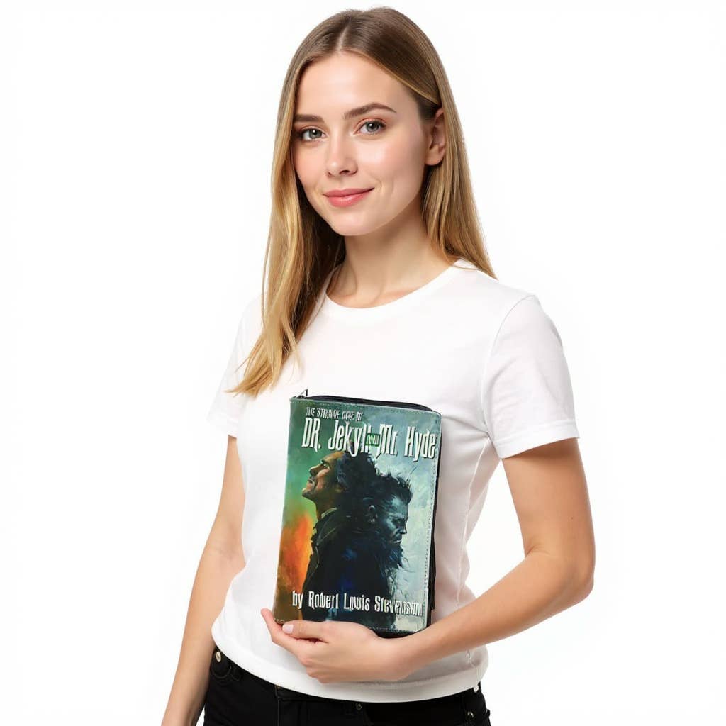 Dr Jekyll and Mr Hyde Book Clutch Bag, Gothic Literary Purse, Dark Academia Book Style Crossbody Clutch