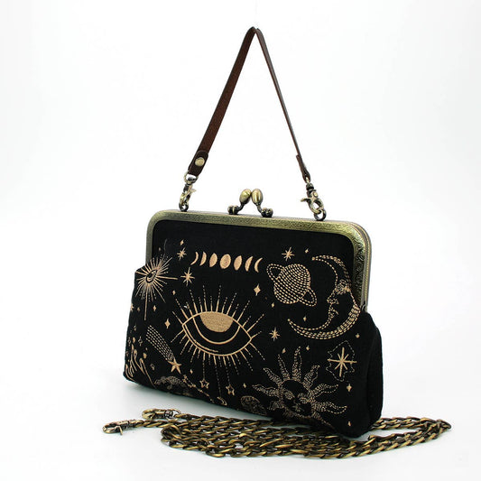 Celestial Kisslock Convertible Bag