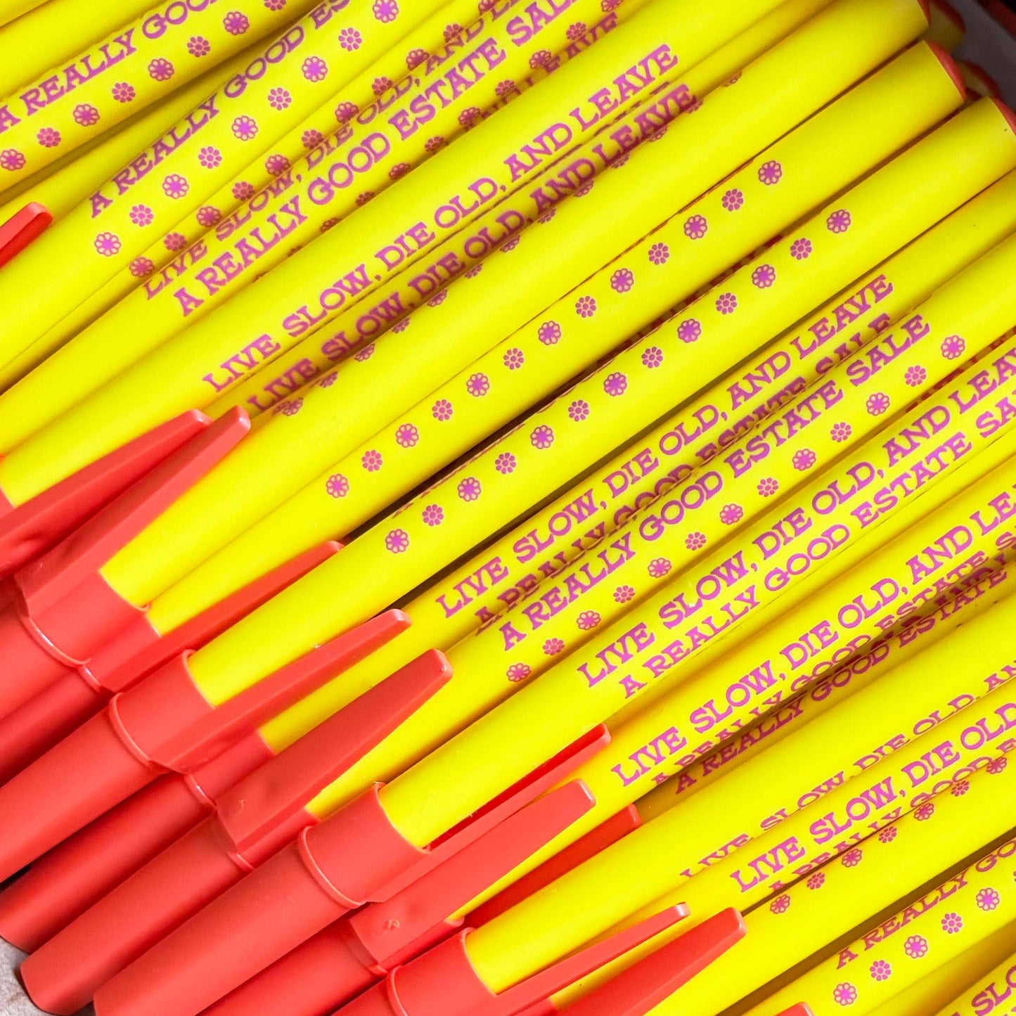 "Live Slow Die Old Leave... Good Estate Sale" Ballpoint Pen (Krystan Saint Cat)