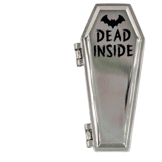 "Dead Inside" Open & Close Coffin Enamel Pin