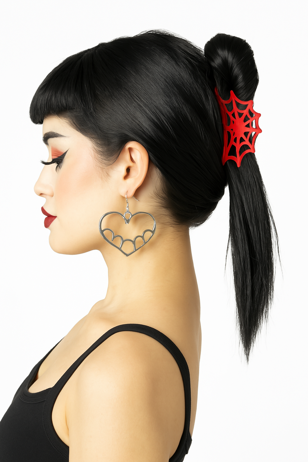 Red Spiderweb Hair Claw Clip