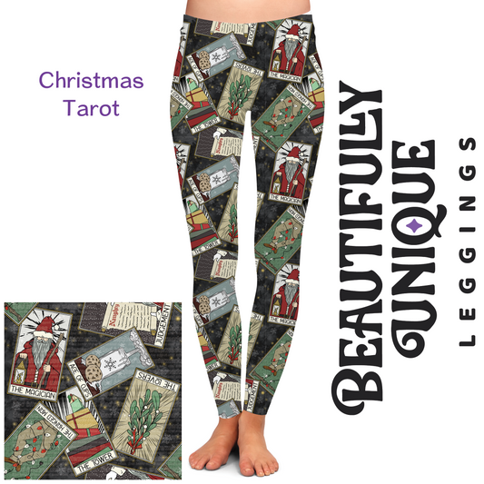 Christmas Tarot (Semi-Exclusive) - Witchy Witchmas Creepmas High-quality Handcrafted Vibrant Leggings