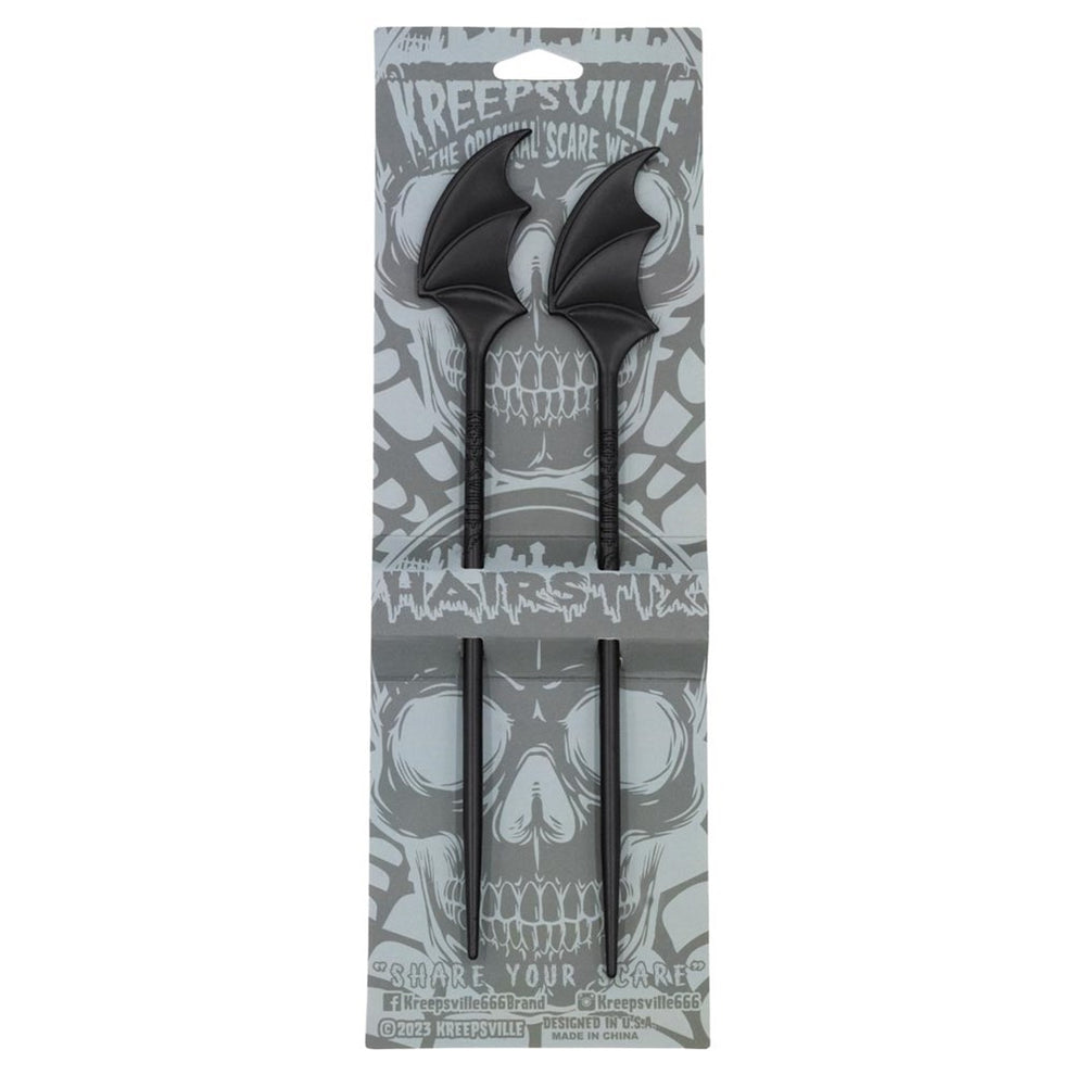 Batwing Hair Sticks (Black)