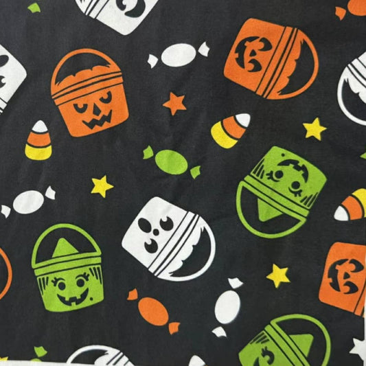 Leggings & Hair Wrap Towel Combo Boo Bucket Halloween Vintage - The Sketchy Pumpkin