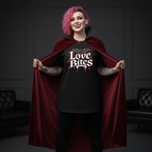 "Love Bites" Valloween Vampire Tee - Unisex Shirt Valoween Spooky