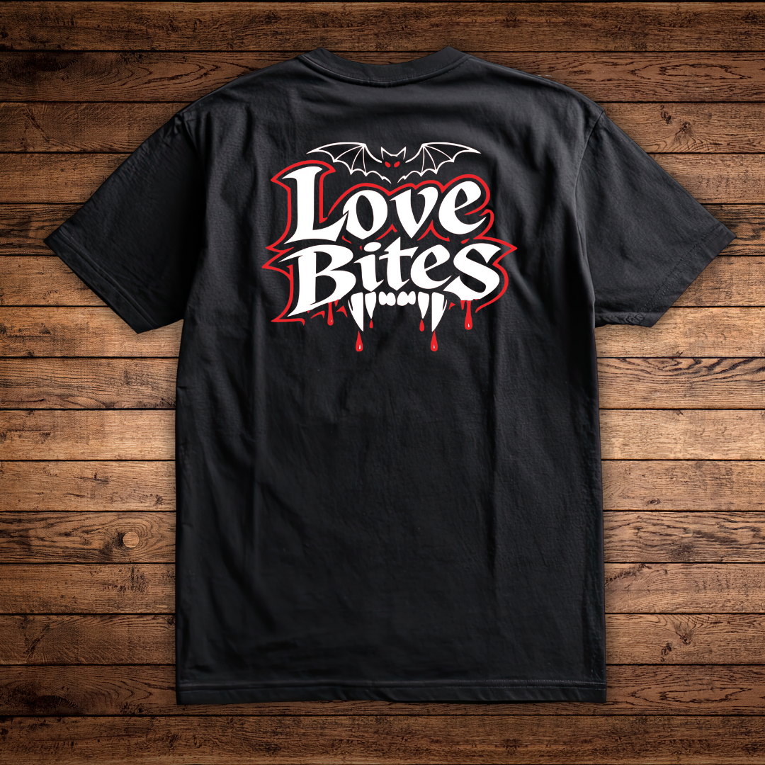 "Love Bites" Valloween Vampire Tee - Unisex Shirt Valoween Spooky