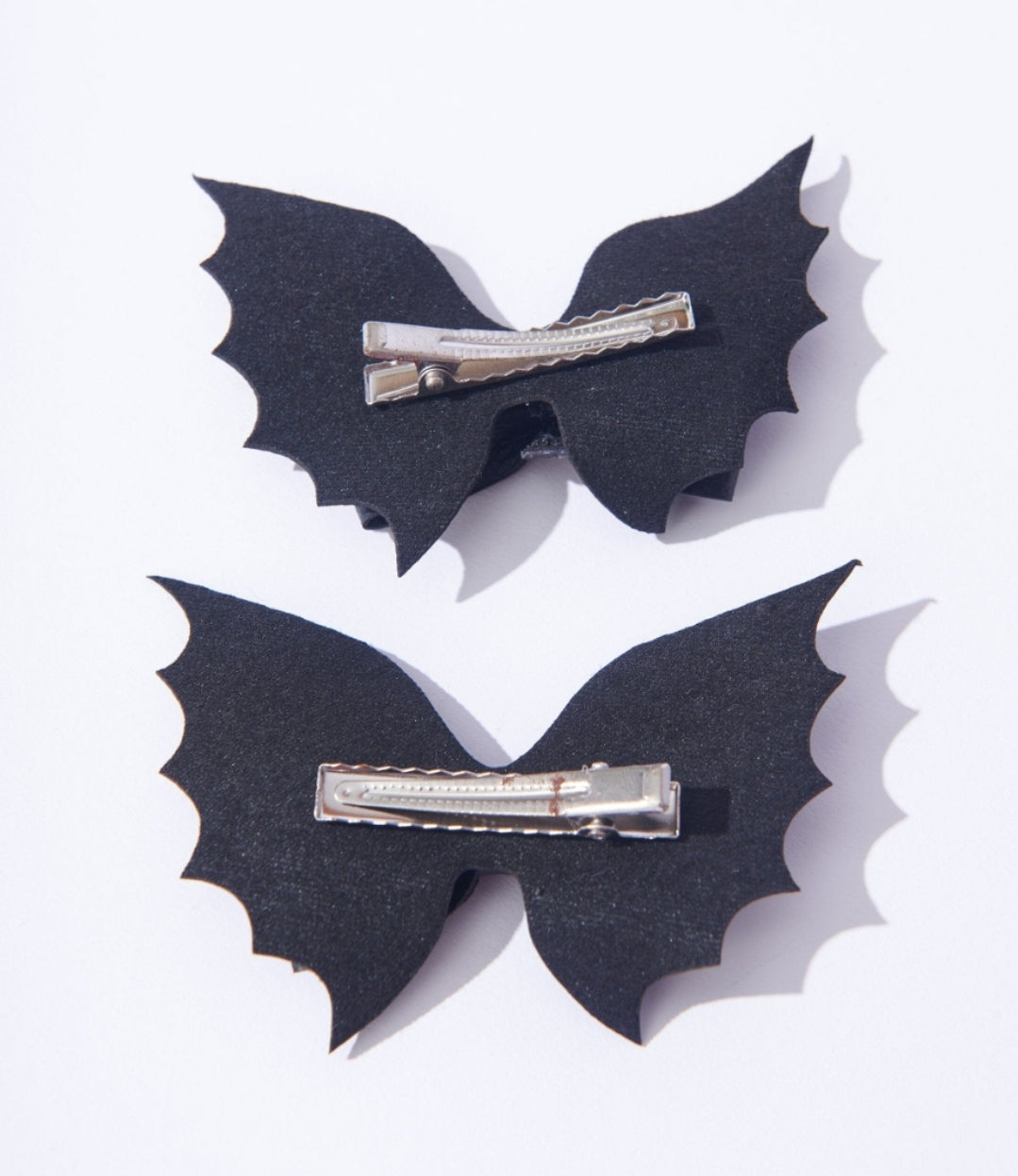 CLEARANCE Black Bat Bow Hair Clips Set