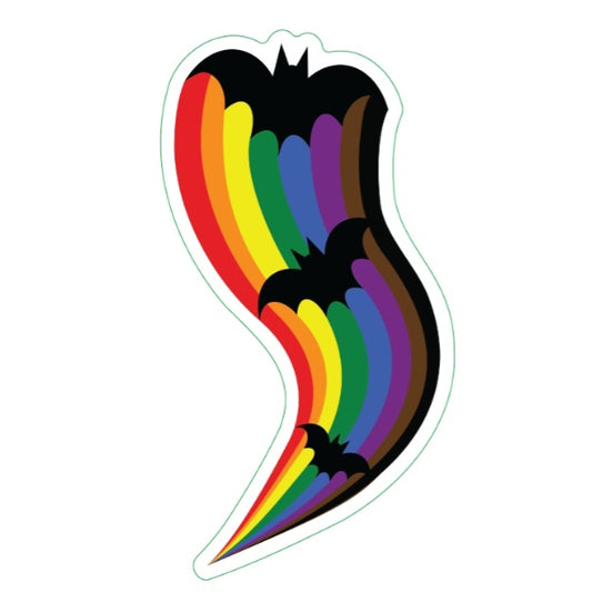 Spooky Bats Rainbow Pride Sticker