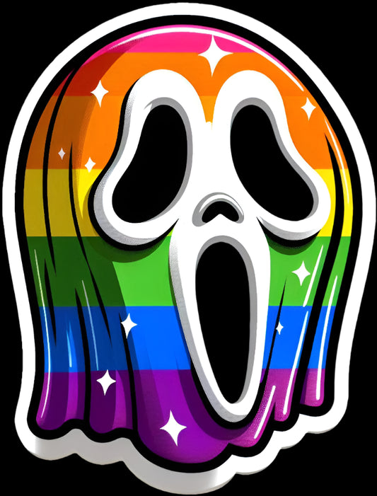 Ghostface Rainbow Pride Sticker