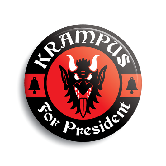 Krampus For President Campaign Button (Monsterologist)