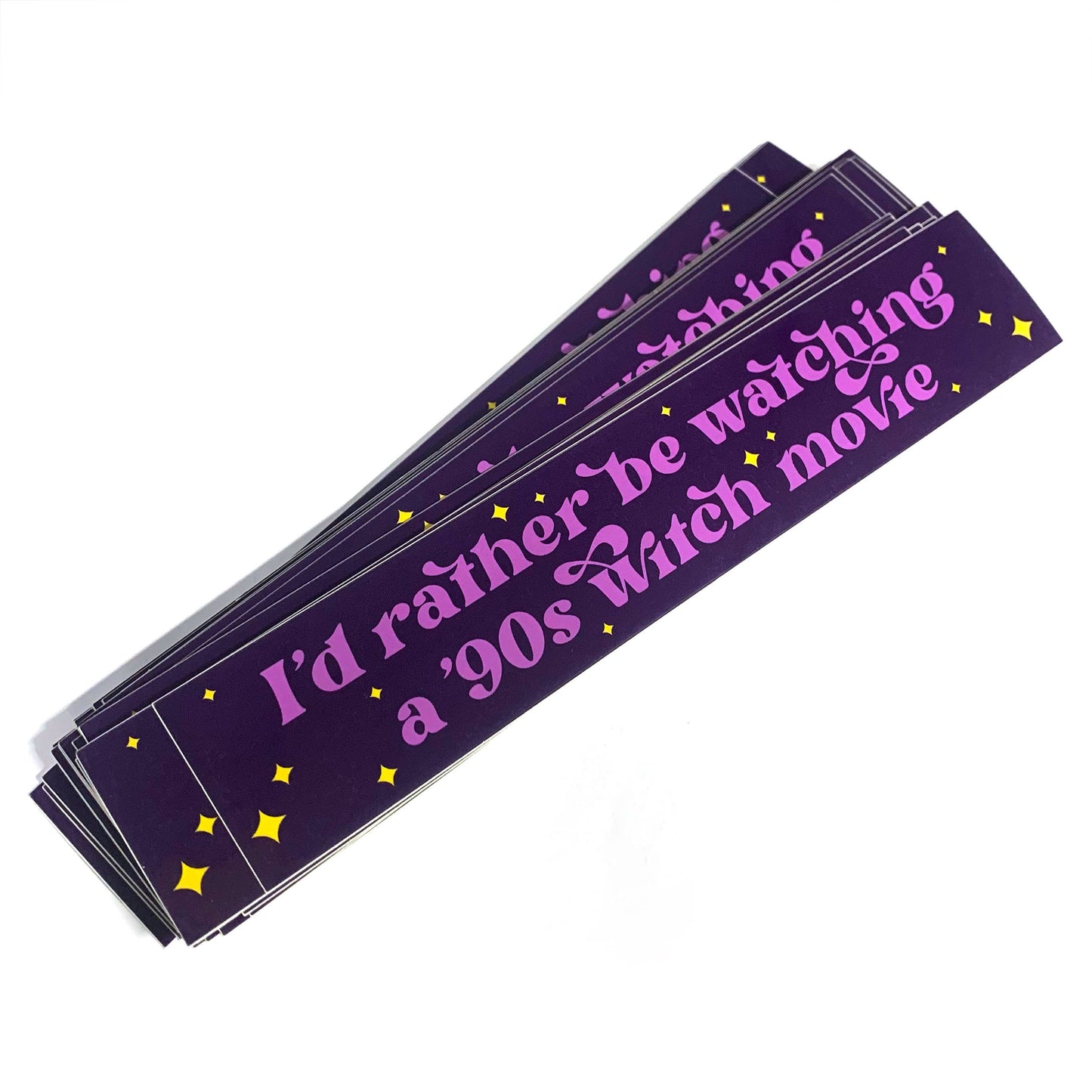"I'd Rather Be Watching a 90s Witch Movie" Vinyl Sticker (Krystan Saint Cat)