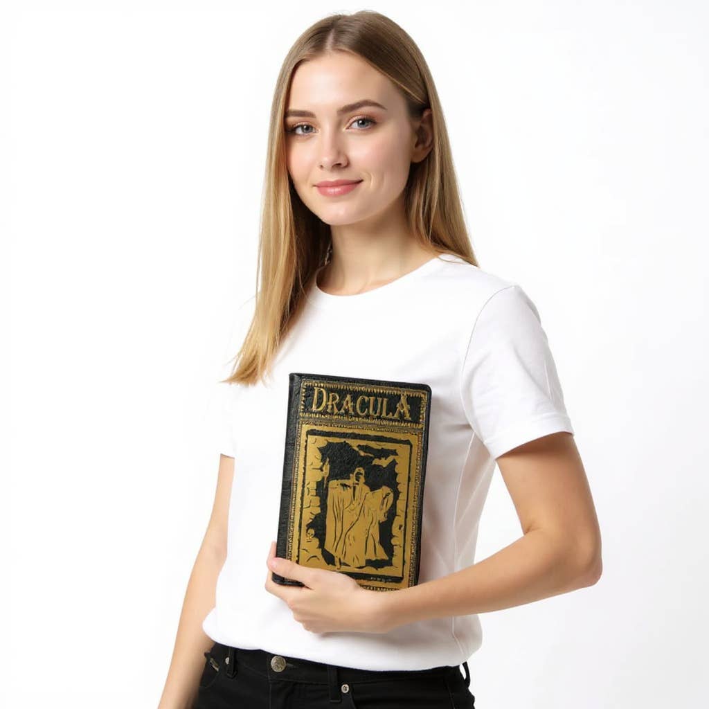 Dracula Book Crossbody Bag, Gothic Vampire Purse, Dark Academia Literary Crossbody Clutch Bag
