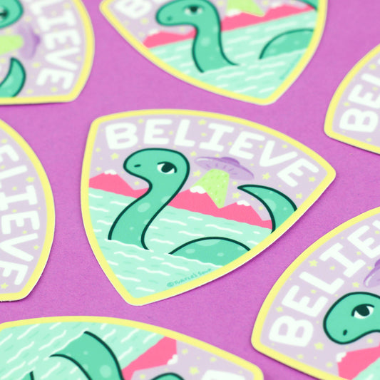 "Believe" Loch Ness Monster Cryptid Vinyl Sticker (Turtle's Soup)