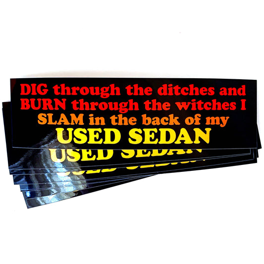 "Used Sedan Dragula" Vinyl Sticker (Krystan Saint Cat)