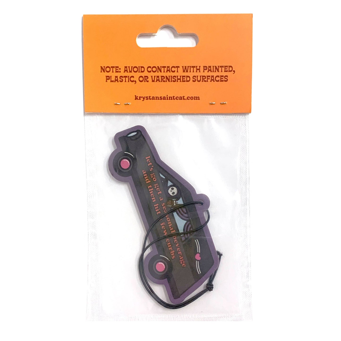 Grim Reaper Coffee "Hit Curbs" Pumpkin Spice Air Freshener (Krystan Saint Cat)