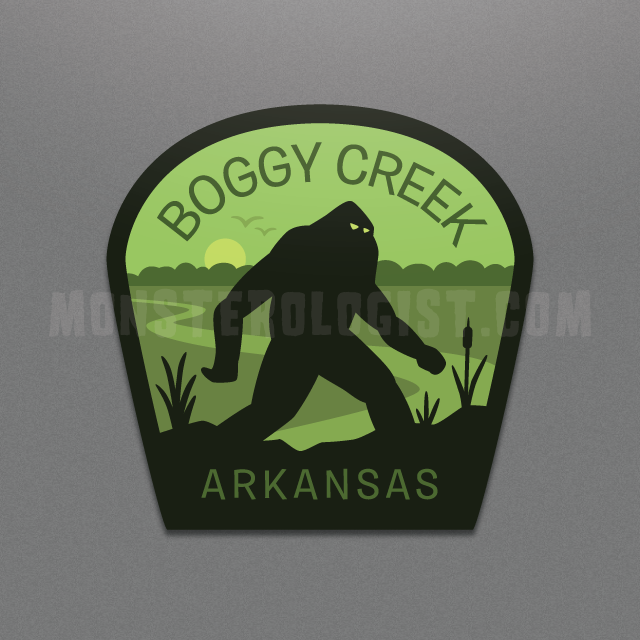 Boggy Creek, Arkansas Travel Vinyl Sticker (Monsterologist)