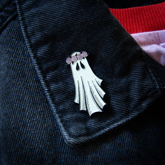 Ectogasm - Flower Crown Ghost Enamel Pin