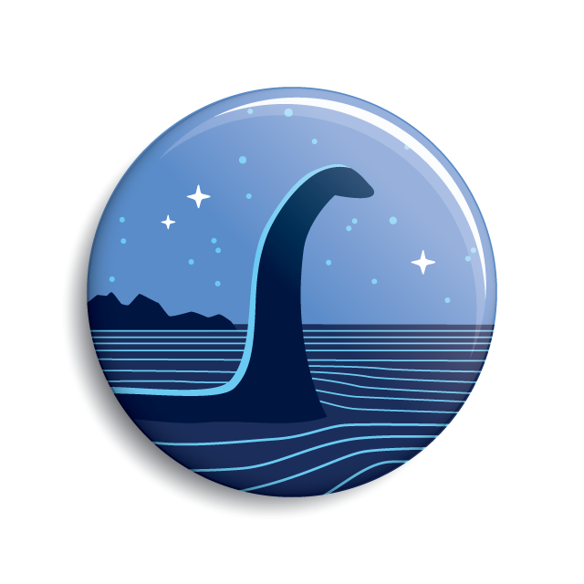 Nessie Loch Ness Monster Button (Monsterologist)