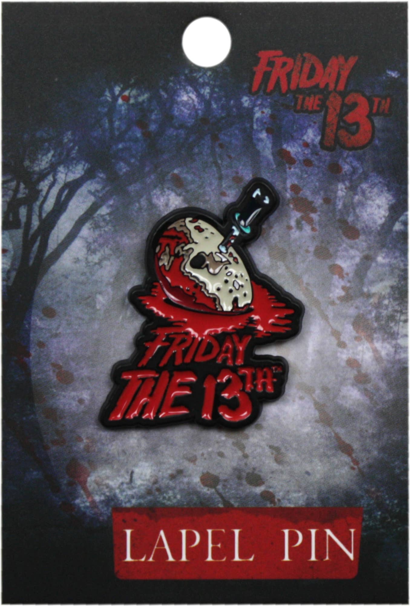 Jason's Bloody Mask And Knife Enamel Pin