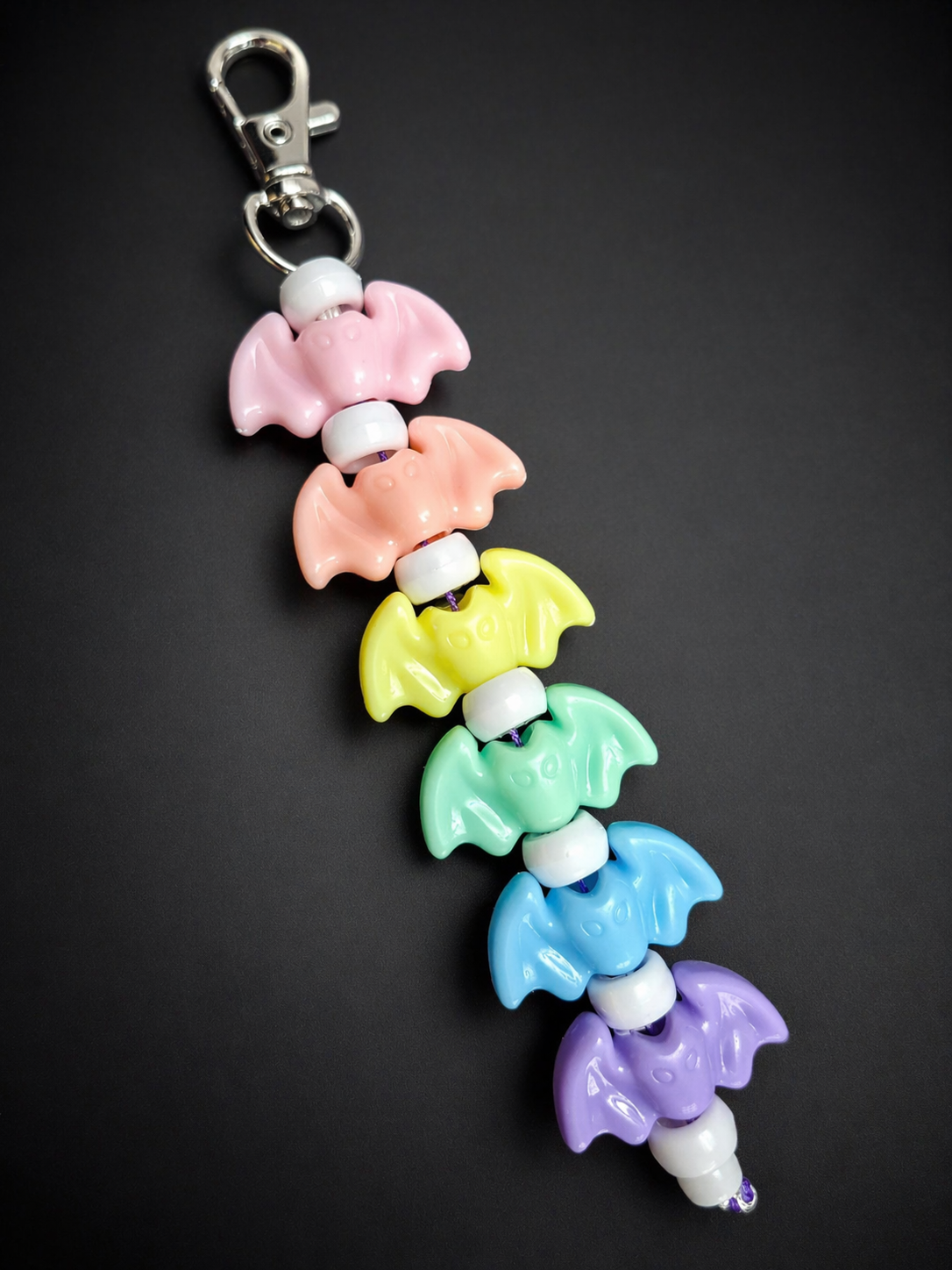 Rainbow Pastel Bat Keychain - Pride June