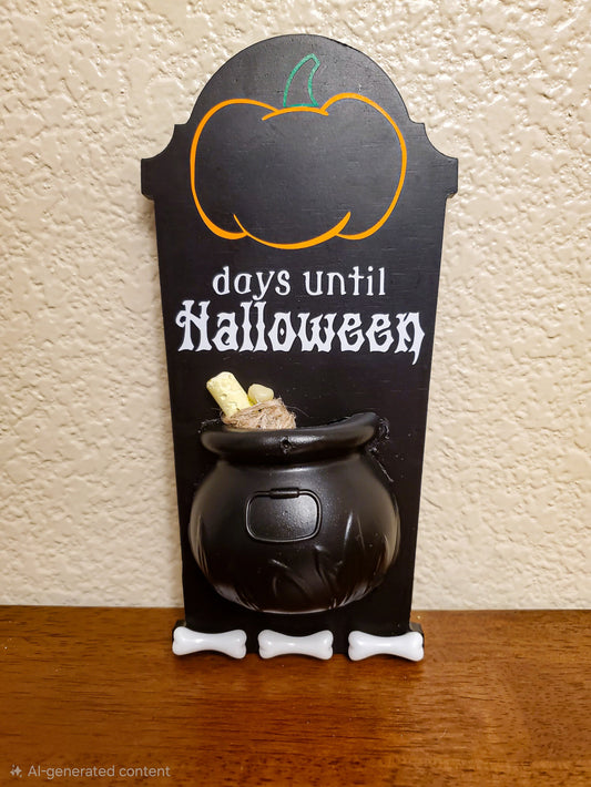 Halloween Gravestone Chalkboard Countdown