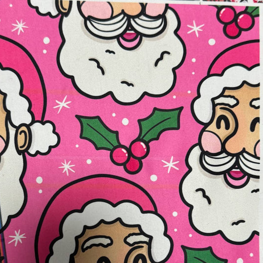 Jolly St Nick (Semi-Exclusive) - Christmas Santa Claus Pink High-quality Handcrafted Vibrant Leggings