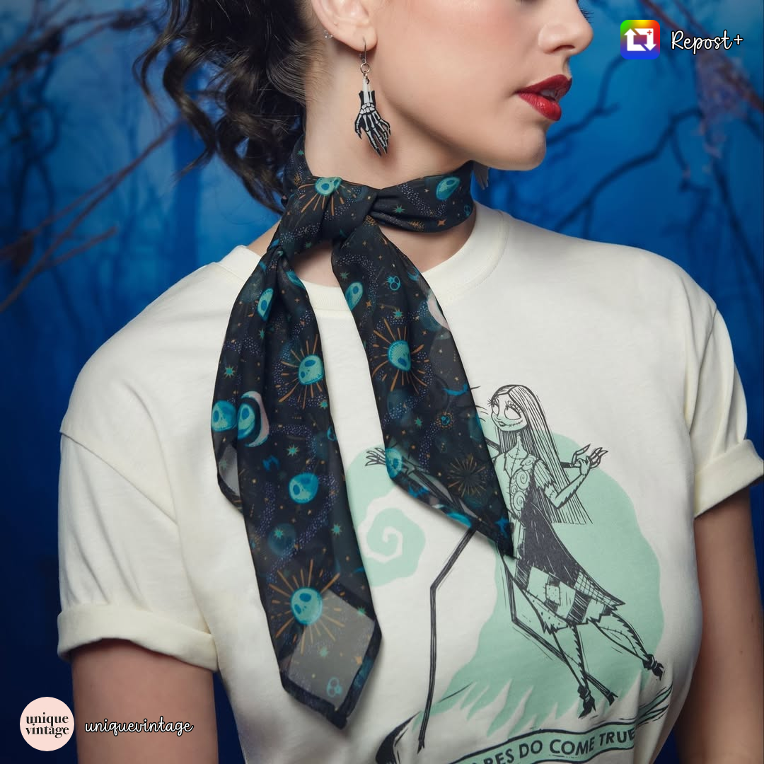 CLEARANCE Tim Burton's "The Nightmare Before Christmas" by Unique Vintage Jack Skellington HAIR SCARVES