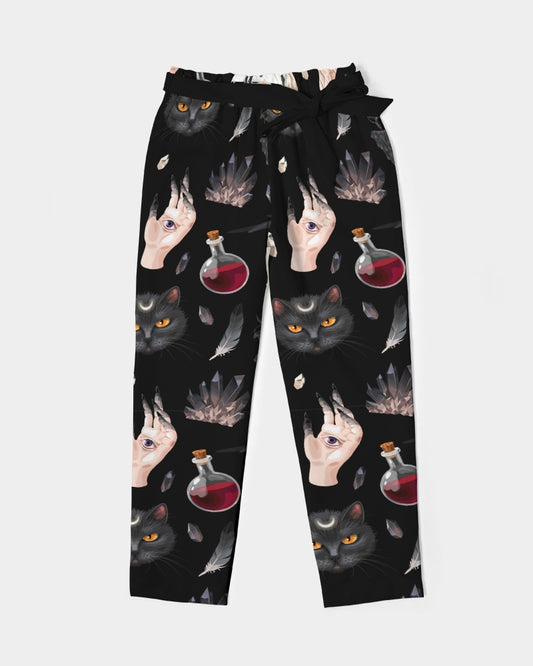 Salem Women's Belted Tapered Black Pants