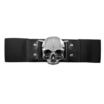 Silver Skull Elastic Waist Belt