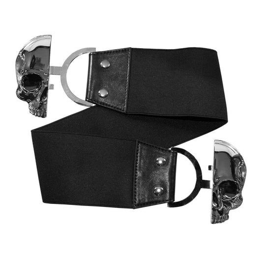 Silver Skull Elastic Waist Belt