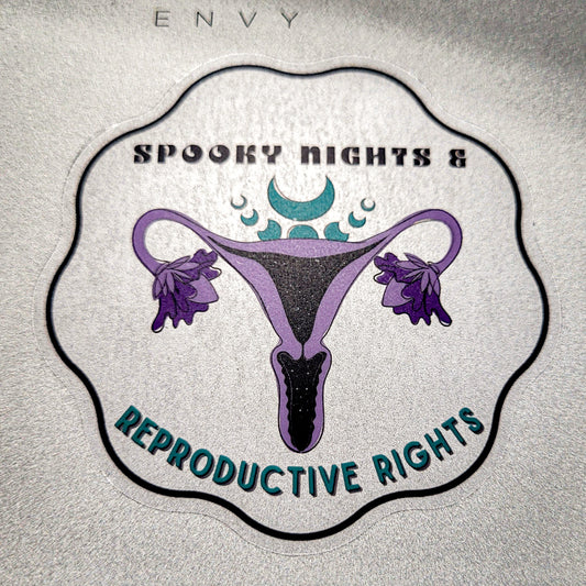 "Spooky Nights & Reproductive Rights" Clear Vinyl Sticker