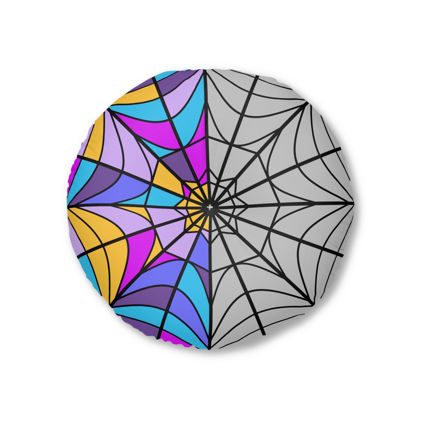 Ophelia Hall Window Wednesday Tufted Colorful Floor Pillow Round