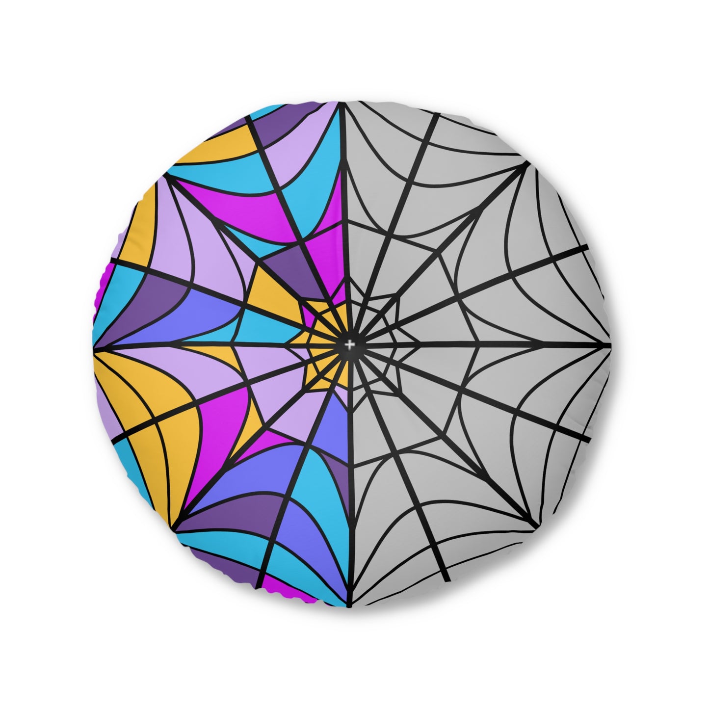 Ophelia Hall Window Wednesday Tufted Colorful Floor Pillow Round