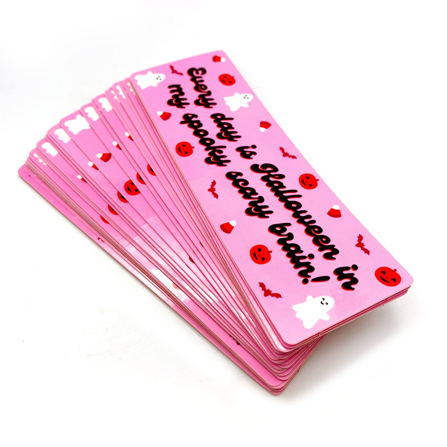 "Every Day Is Halloween" Pink Pumpkins And Ghosts Vinyl Sticker (Krystan Saint Cat)