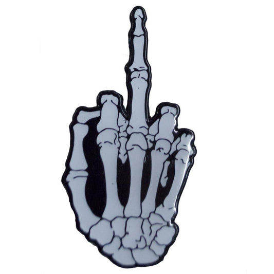 Skeleton Middle Finger  Glow Enamel Pin