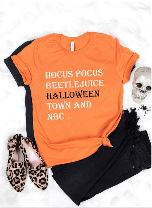 "Halloween Movies" Orange And Black Tee - Unisex Shirt