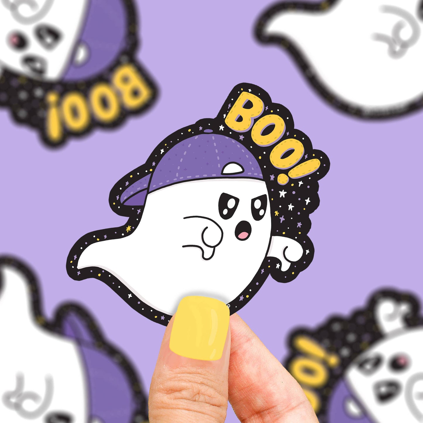 "Boo" Ghost Thumbs Down Vinyl Sticker (Turtle's Soup)