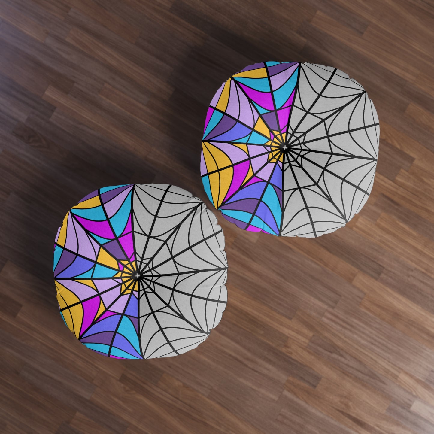 Ophelia Hall Window Wednesday Tufted Colorful Floor Pillow Round