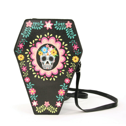 Sugar Skull Coffin Convertible Crossbody Bag & Backpack