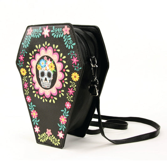 Sugar Skull Coffin Convertible Crossbody Bag & Backpack