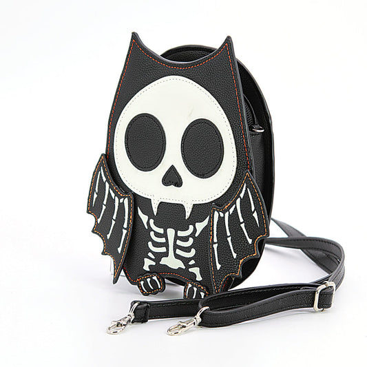 Glow in the Dark Sugar Skull Bat Handbag - Purse