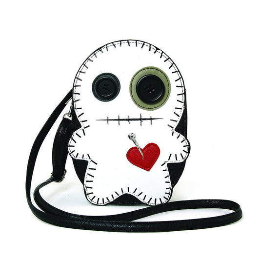 Stitched Voodoo Doll Shoulder Crossbody Bag (White or Black)