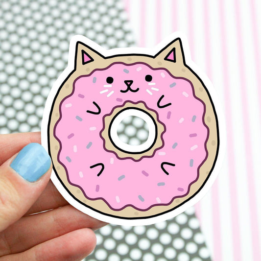 Donut Cat Vinyl Sticker (Turtle's Soup)